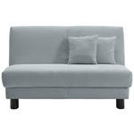 SCHLAFSOFA Cord Hellblau  - Schwarz/Hellblau, Design, Textil/Metall (145/85/100cm) - Carryhome