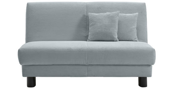 SCHLAFSOFA Cord Hellblau  - Schwarz/Hellblau, Design, Textil/Metall (145/85/100cm) - Carryhome