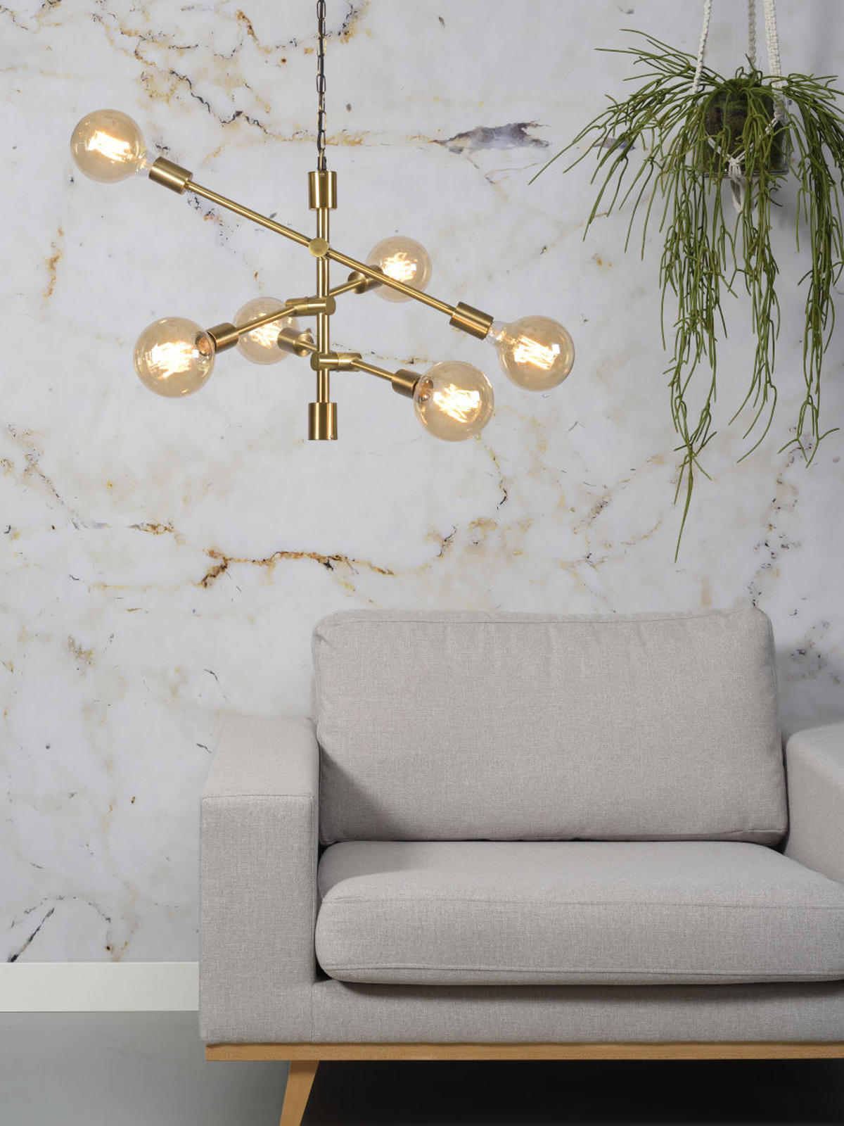 HÄNGELEUCHTE 76/248 cm  - Goldfarben, Design, Metall (76/248cm) - It's about Romi