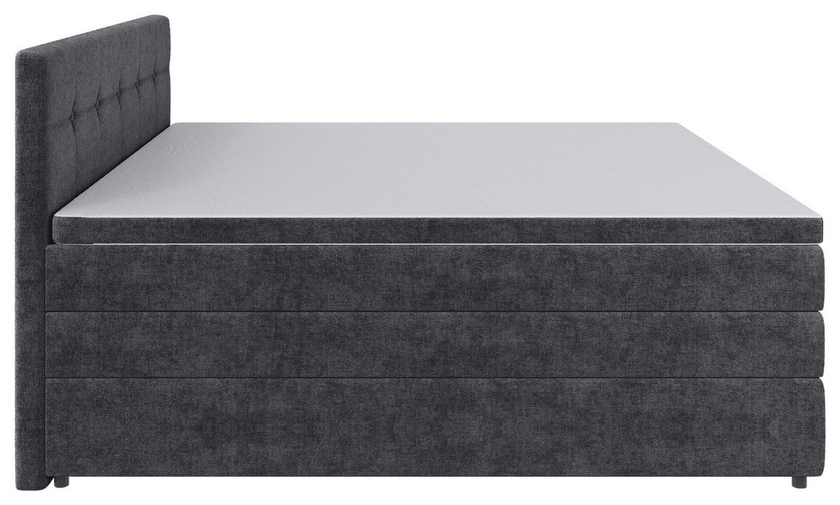 BOXSPRINGBETT 180/200 cm  in Grau  - Schwarz/Grau, KONVENTIONELL, Kunststoff/Textil (180/200cm) - Carryhome