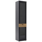 VITRINE  in furniert, massiv Grau, Schwarz, Eichefarben - Eichefarben/Anthrazit, Design, Glas/Holzwerkstoff (45/201/37cm) - Novel