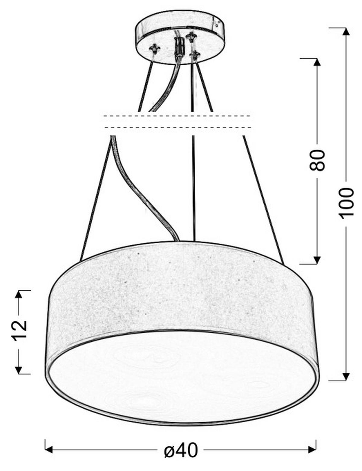 HÄNGLAMPA 40/40/100 cm  - cremefärgad, Basics, metall (40/40/100cm)