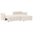 ECKSOFA Creme Plüsch Zierkissen, Rückenkissen, Bettkasten, Schlaffunktion, Rücken echt, Liegefläche im Originalstoff  - Creme/Schwarz, KONVENTIONELL, Kunststoff/Textil (253/192cm) - Carryhome