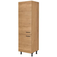 GERÄTEUMBAUSCHRANK 60/216,6/58 cm  Eichefarben  - Eichefarben/Schwarz, Modern, Holzwerkstoff/Metall (60/216,6/58cm) - Nobilia