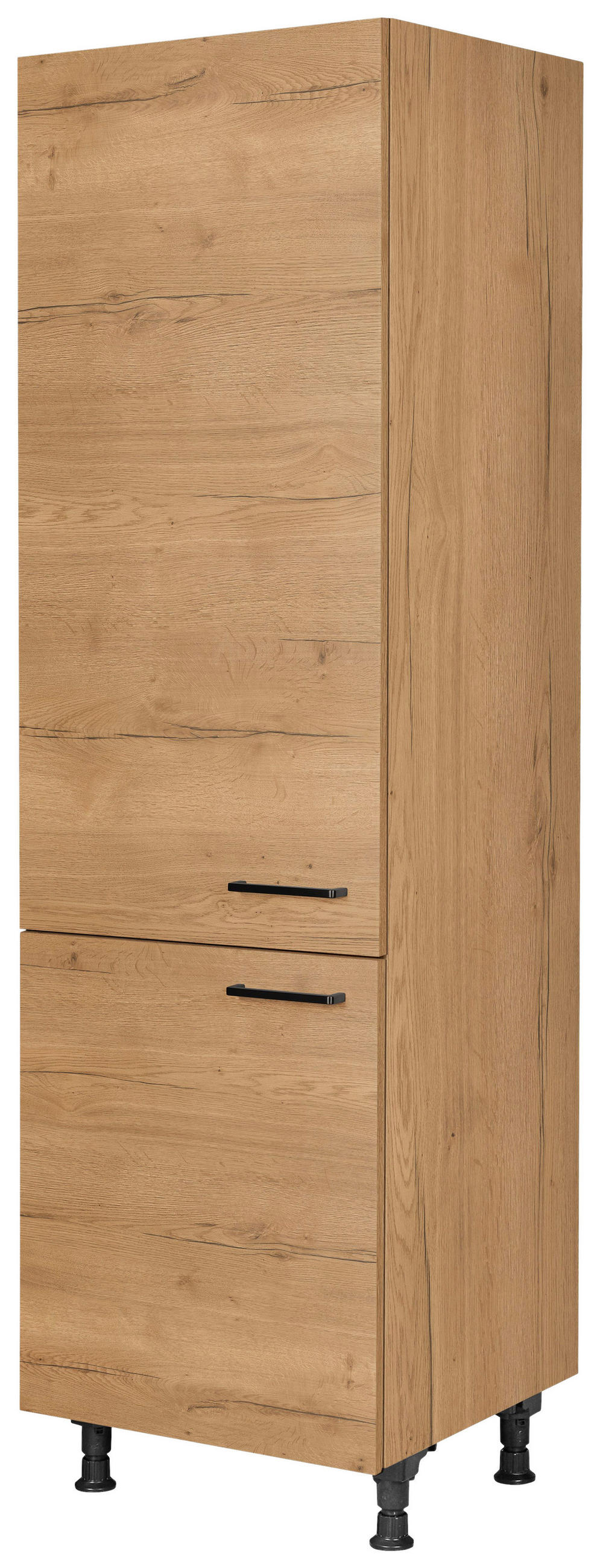 GERÄTEUMBAUSCHRANK 60/216,6/58 cm  Eichefarben  - Eichefarben/Schwarz, Modern, Holzwerkstoff/Metall (60/216,6/58cm) - Nobilia