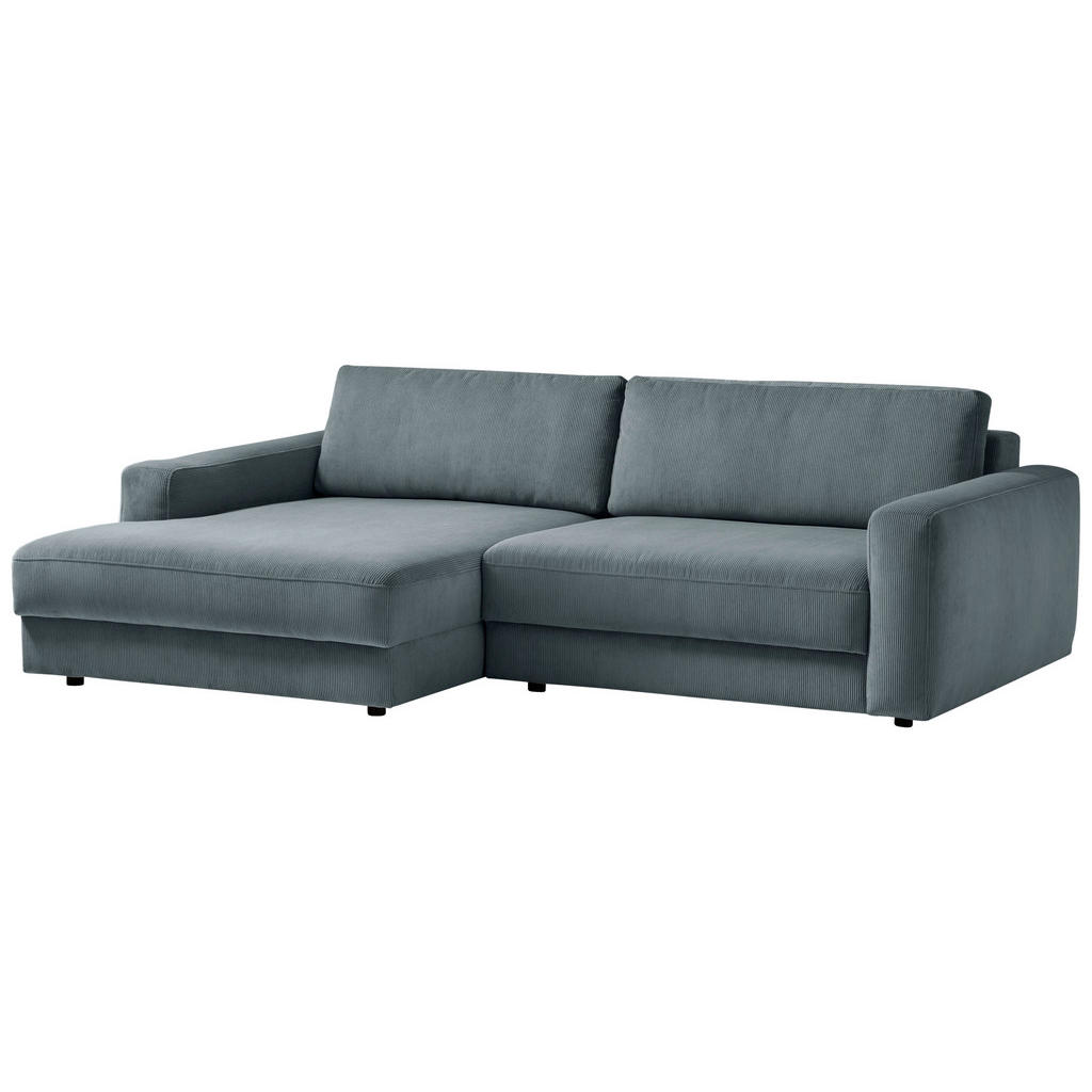 Thumbnail - Trendmanufaktur Ecksofa Bourbon, Blaugrau, Textil, 4-Sitzer, Füllung: Schaumstoff, Silikon, Ottomane links, L-Form, 250x...