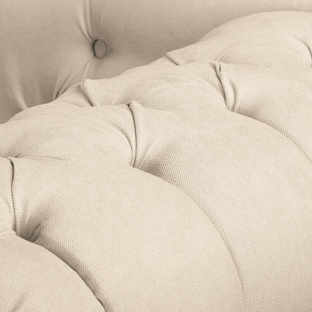 RÉCAMIERE Pako in Mikrofaser Creme  - Creme/Braun, Design, Holz/Textil (185/93/75cm) - Livetastic