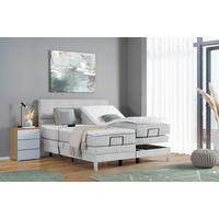 BOXSPRINGBETT 180/200 cm  Hellgrau  - Chromfarben/Hellgrau, Konventionell, Kunststoff/Textil (180/200cm) - Voleo