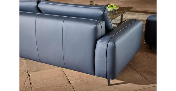 3-SITZER-SOFA in Leder Dunkelblau - Anthrazit/Dunkelblau, Design, Leder/Metall (230/70/109cm) - Johann Jakob