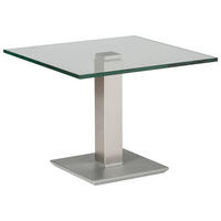 BEISTELLTISCH in Metall, Glas 60/60/46-65 cm  - Edelstahlfarben/Nickelfarben, Design, Glas/Kunststoff (60/60/46-65cm)