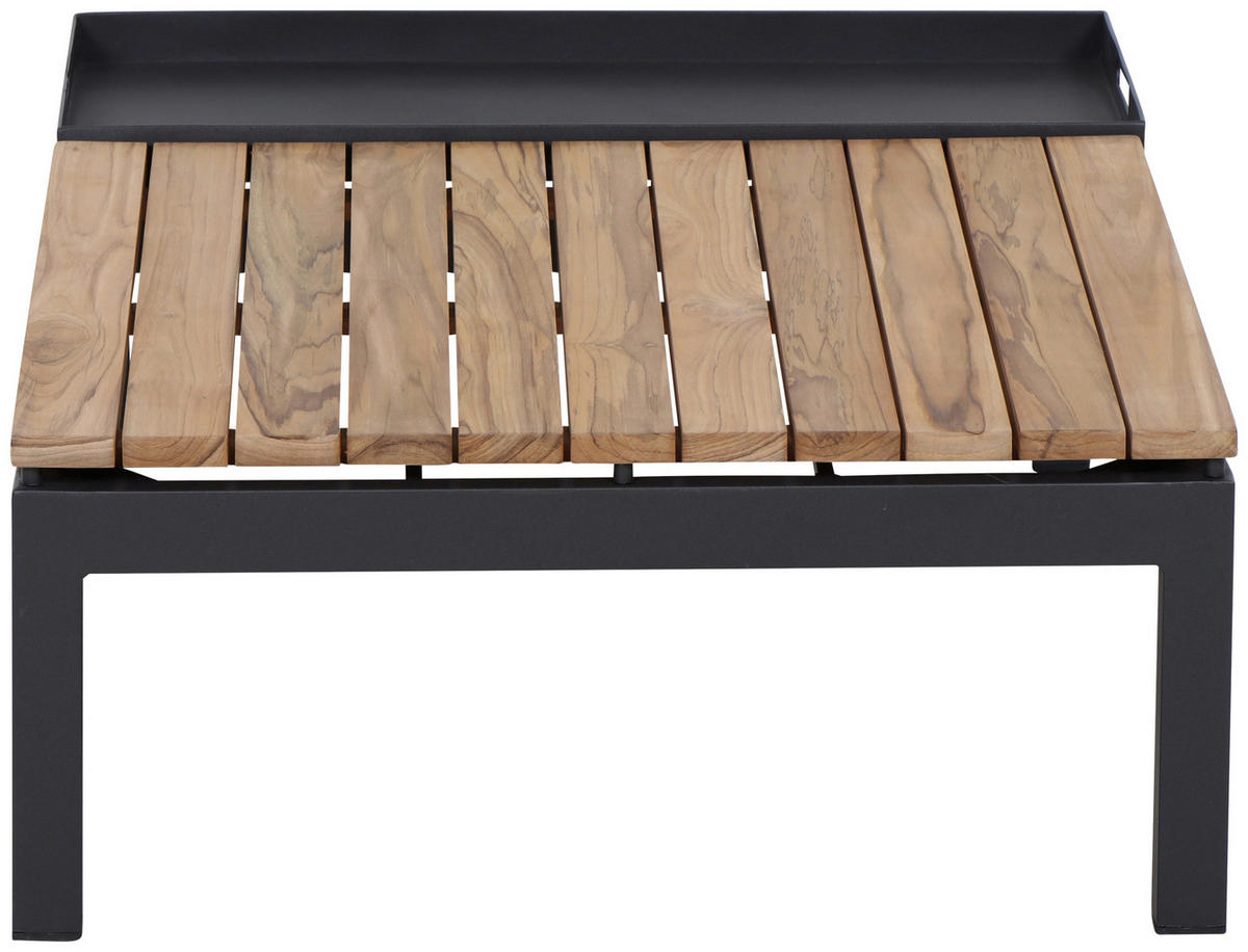 LOUNGETISCH 102/70/27,5 cm Holz  - Anthrazit/Teakfarben, MODERN, Holz/Metall (102/70/27,5cm) - Siena Garden