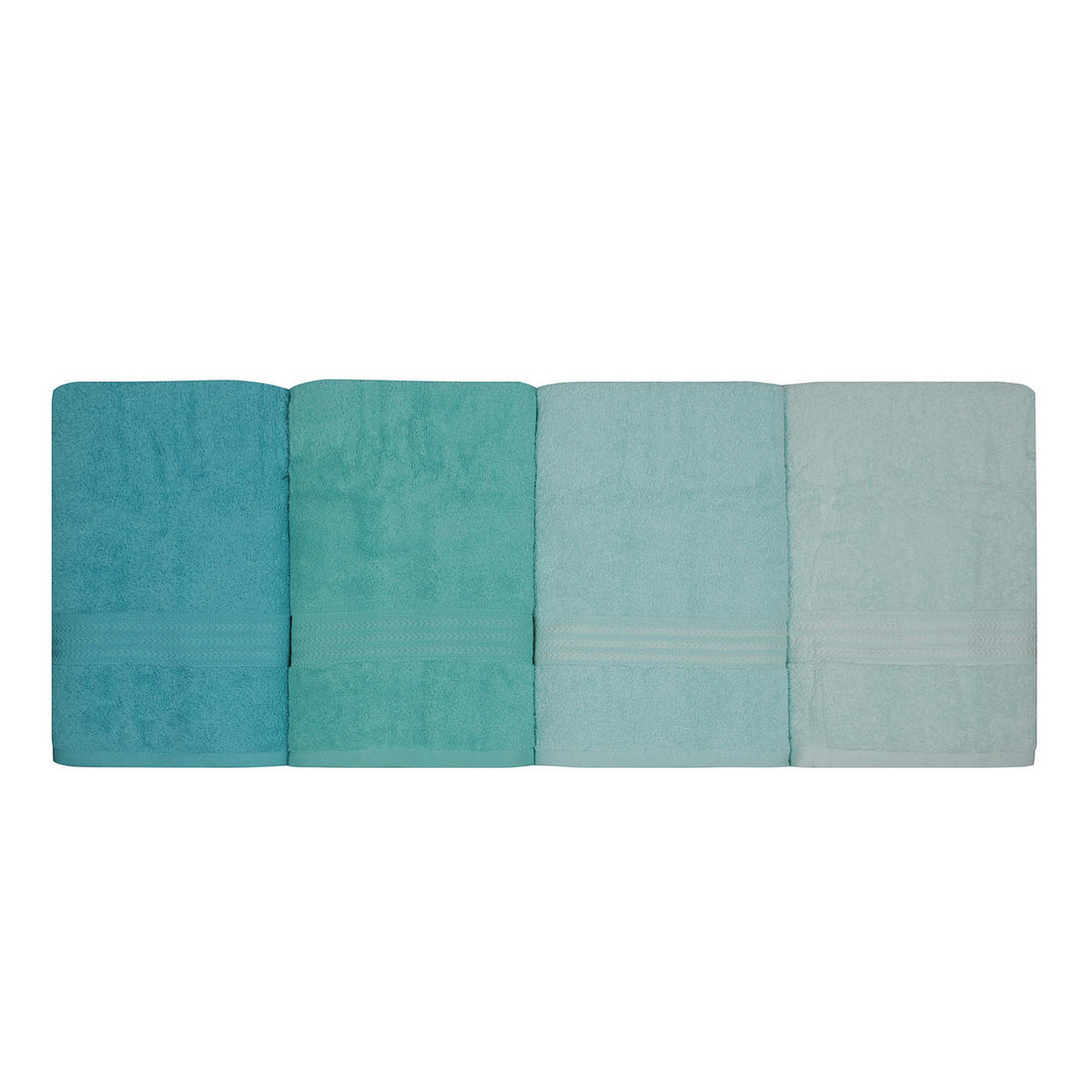 DUSCHTUCHSET Grün, Hellgrün, Mintgrün 4-teilig  - Hellgrün/Mintgrün, Basics, Textil (70/140cm)