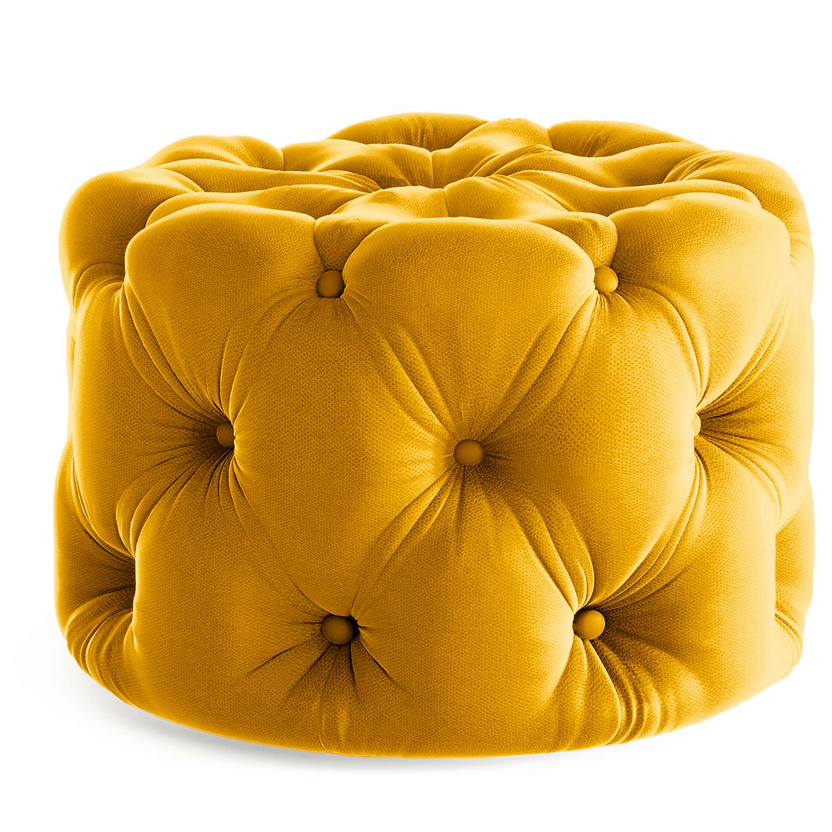 HOCKER in Textil Senfgelb  - Senfgelb/Schwarz, Design, Kunststoff/Textil (60/39/60cm) - P & B
