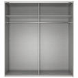 SCHWEBETÜRENSCHRANK  in Grau, Eichefarben  - Eichefarben/Schwarz, KONVENTIONELL, Glas/Holzwerkstoff (180/208/64cm) - Carryhome