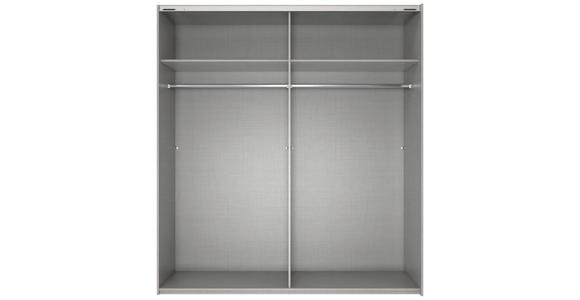 SCHWEBETÜRENSCHRANK  in Grau, Eichefarben  - Eichefarben/Schwarz, KONVENTIONELL, Glas/Holzwerkstoff (180/208/64cm) - Carryhome