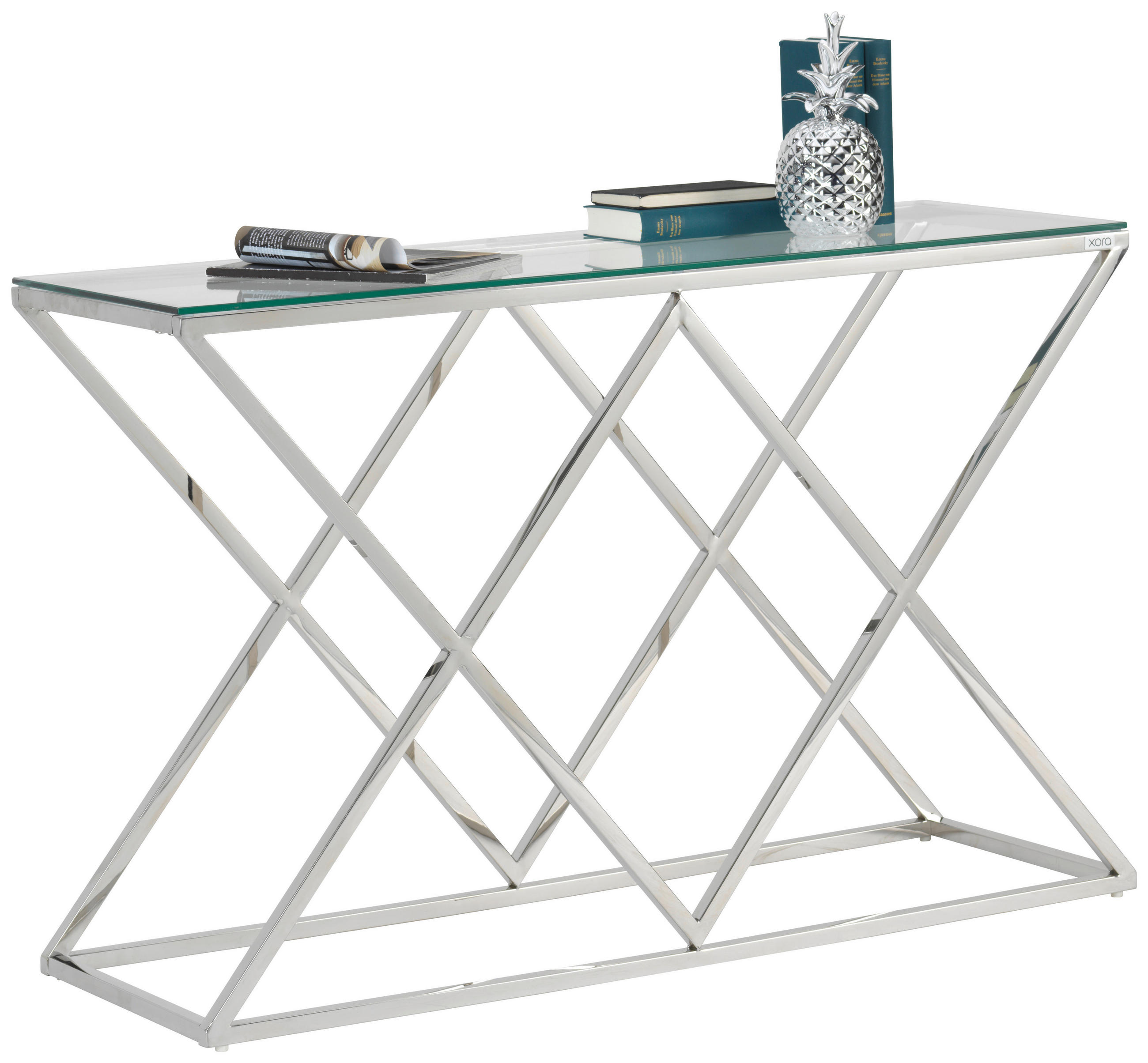 KONSOLE Chromfarben - Chromfarben, Design, Glas/Metall (120/40/78cm) - Xora