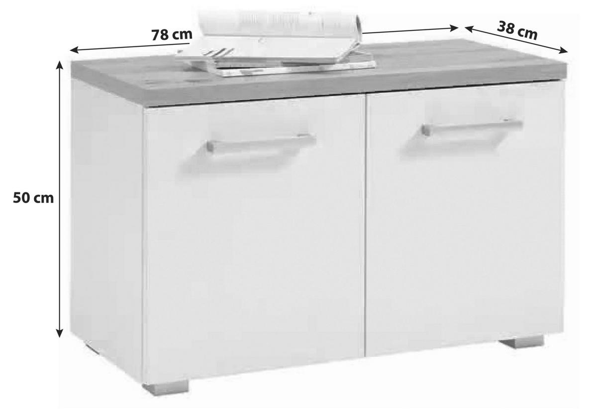 ŠATNÍ LAVICE, 78/50/38 cm - bílá/barvy stříbra, Konvenční, kompozitní dřevo/plast (78/50/38cm) - MID.YOU