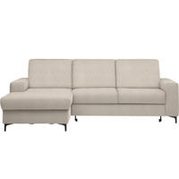 ECKSOFA in Webstoff Beige  - Beige/Schwarz, Konventionell, Textil/Metall (167/247cm) - Stylife