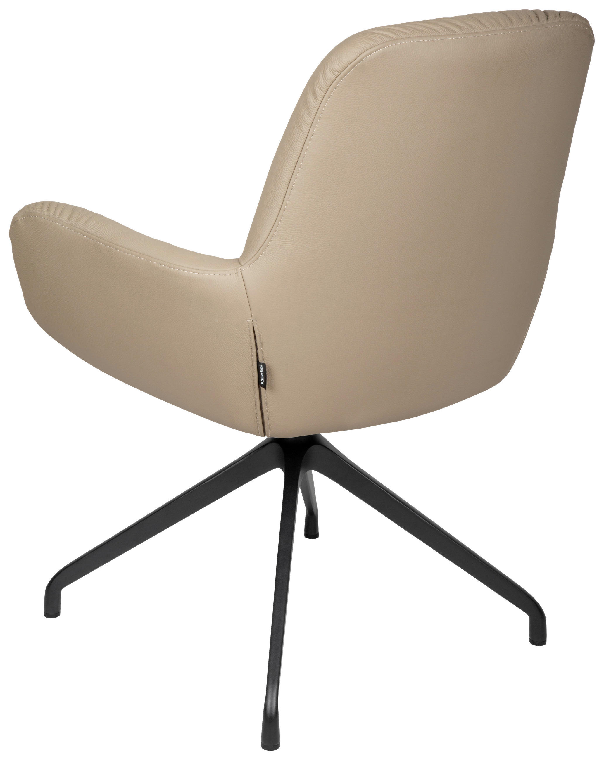 ARMLEHNSTUHL  in Aluminium, Eisen Echtleder pigmentiert  - Taupe/Schwarz, Design, Leder/Metall (64/89/65cm) - Dieter Knoll