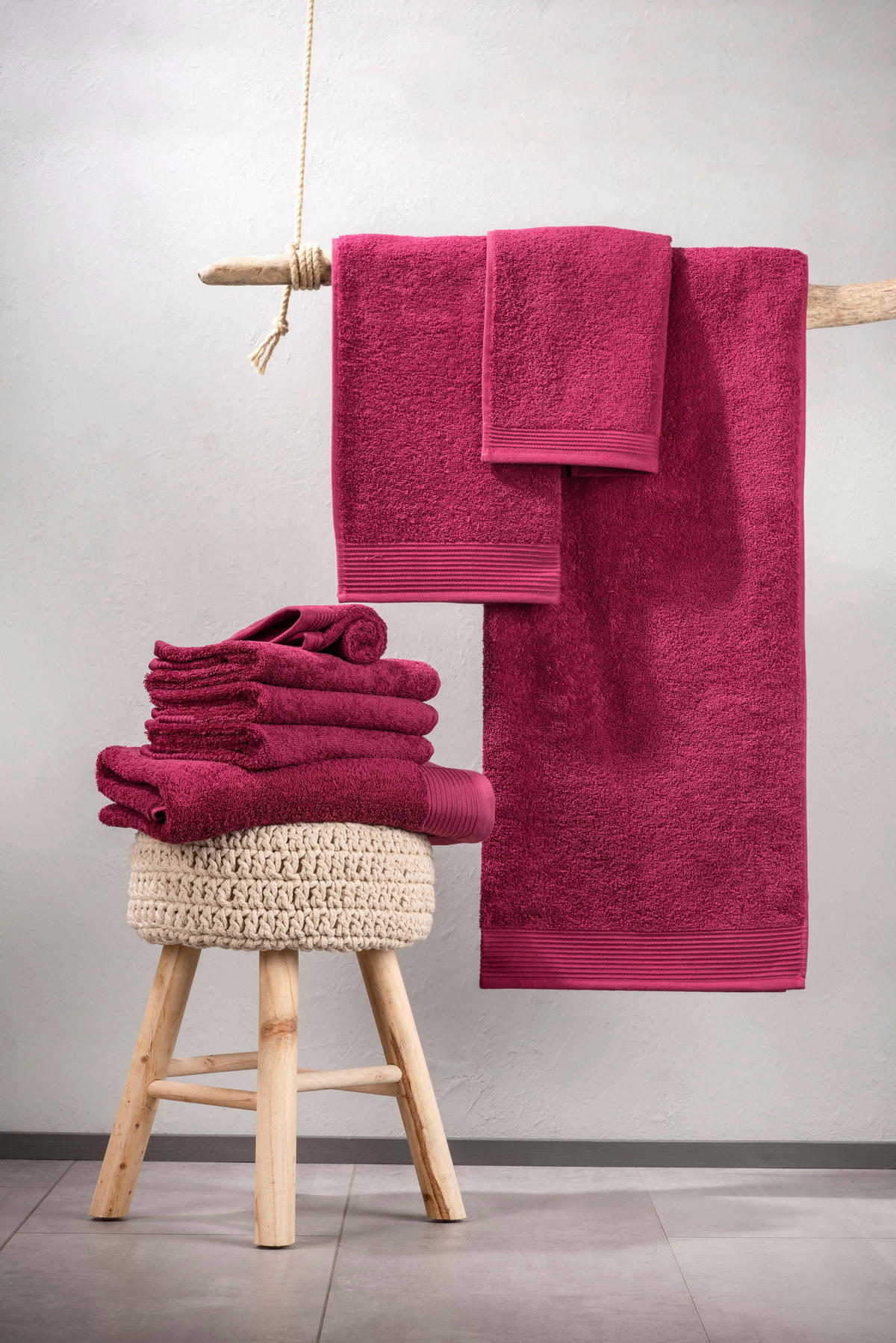 FROTTIERSET PANA Bordeaux 8-teilig  - Bordeaux, Basics, Textil
