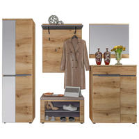 GARDEROBE  in 245/192/38 cm  - Eichefarben/Graphitfarben, KONVENTIONELL, Glas/Holzwerkstoff (245/192/38cm) - Xora