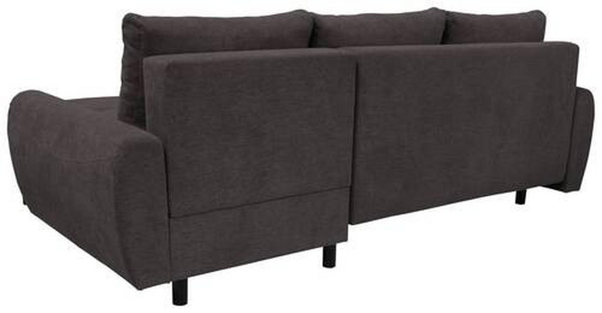 ECKSCHLAFSOFA Mikrofaser Dunkelbraun  - Dunkelbraun/Schwarz, Konventionell, Textil/Metall (237/146cm) - Livetastic