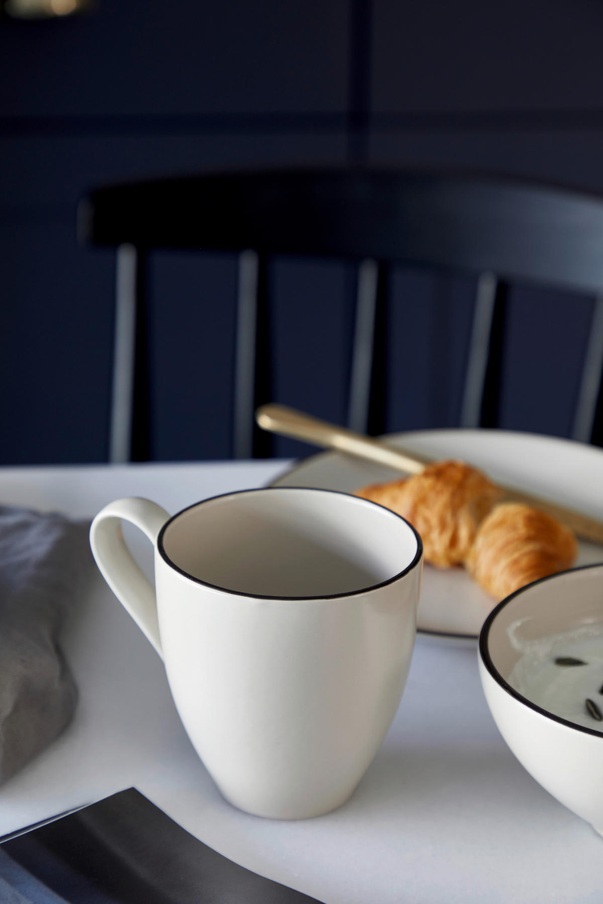 KOMBISERVICE Schwarz, Beige AUGUSTA 30-teilig 6 Personen  - Beige/Schwarz, Basics, Keramik - Costa Nova