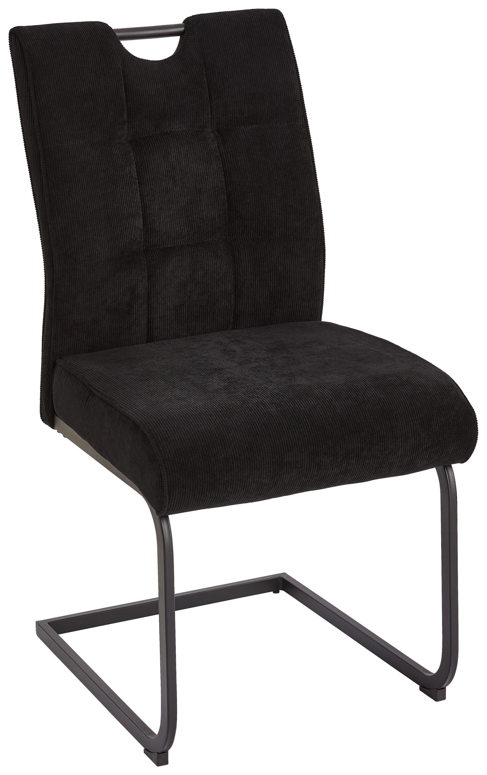 SCHWINGSTUHL  in Eisen Cord  - Schwarz, MODERN, Textil/Metall (49/98/61cm) - Livetastic