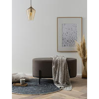 HOCKER in Textil Anthrazit  - Anthrazit/Schwarz, MODERN, Textil/Metall (80/42/40cm) - Livetastic