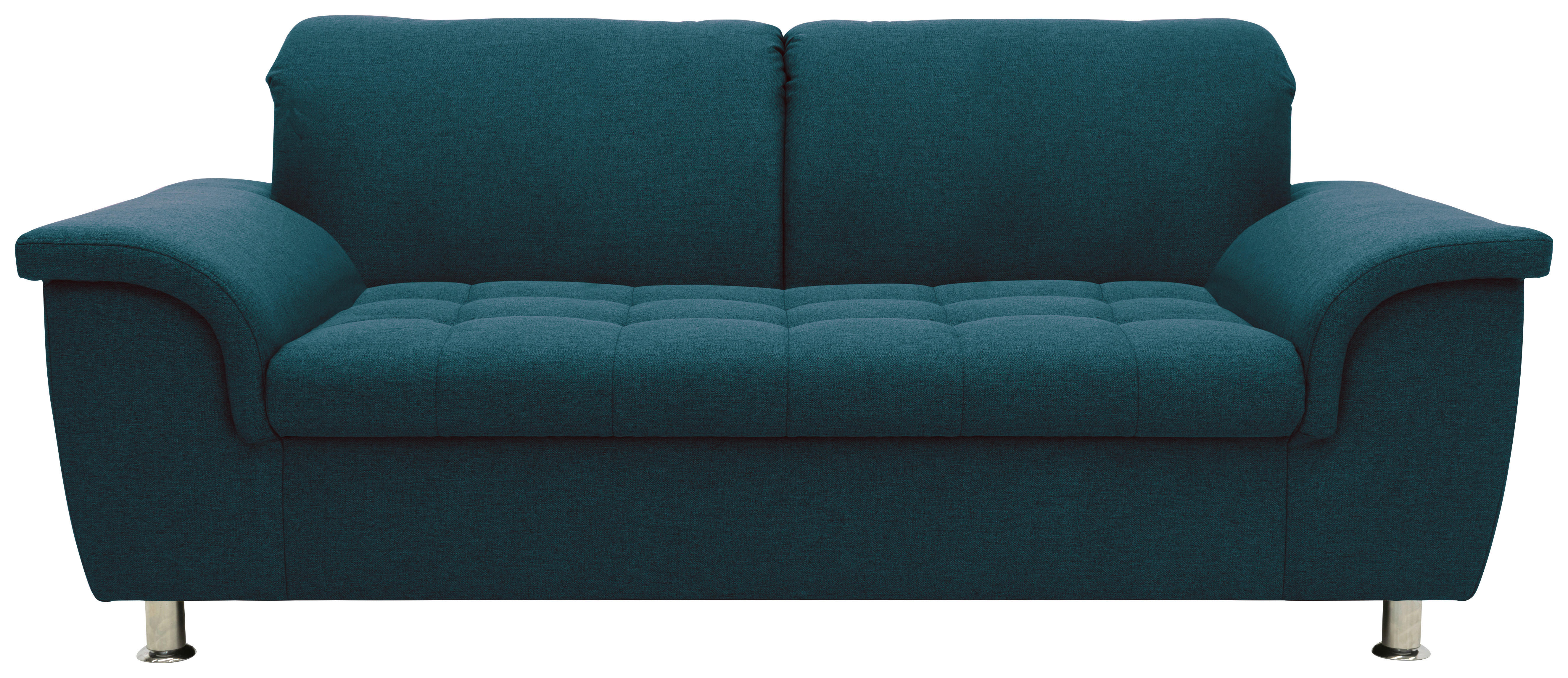 Zweisitzer-Sofa mit Funktion Webstoff Dunkelblau  - Chromfarben/Dunkelblau, KONVENTIONELL, Textil/Metall (190/81/105cm) - MID.YOU