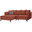 ECKSOFA in Chenille Rostfarben  - Rostfarben/Schwarz, LIFESTYLE, Textil/Metall (172/255cm) - Carryhome