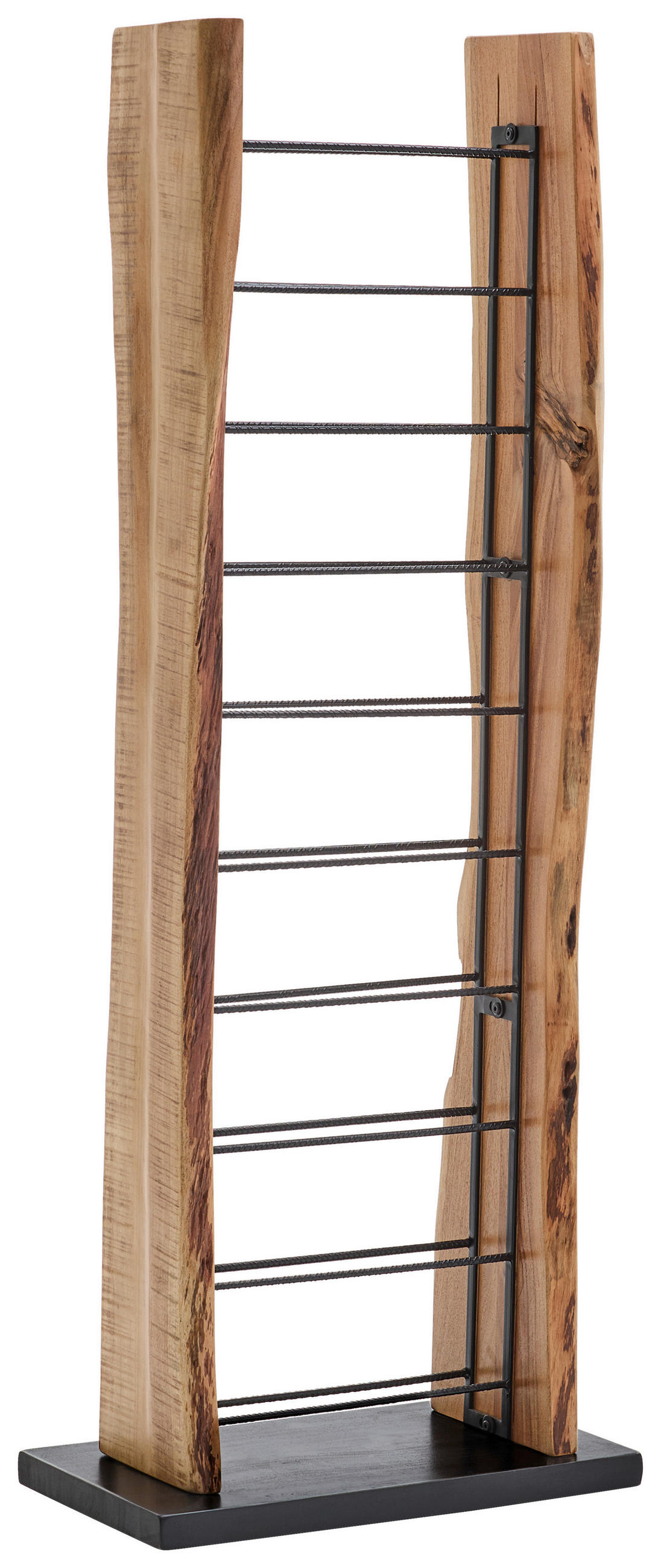 WEINREGAL   - Schwarz/Akaziefarben, LIFESTYLE, Holz/Metall (55/145/30cm) - Landscape