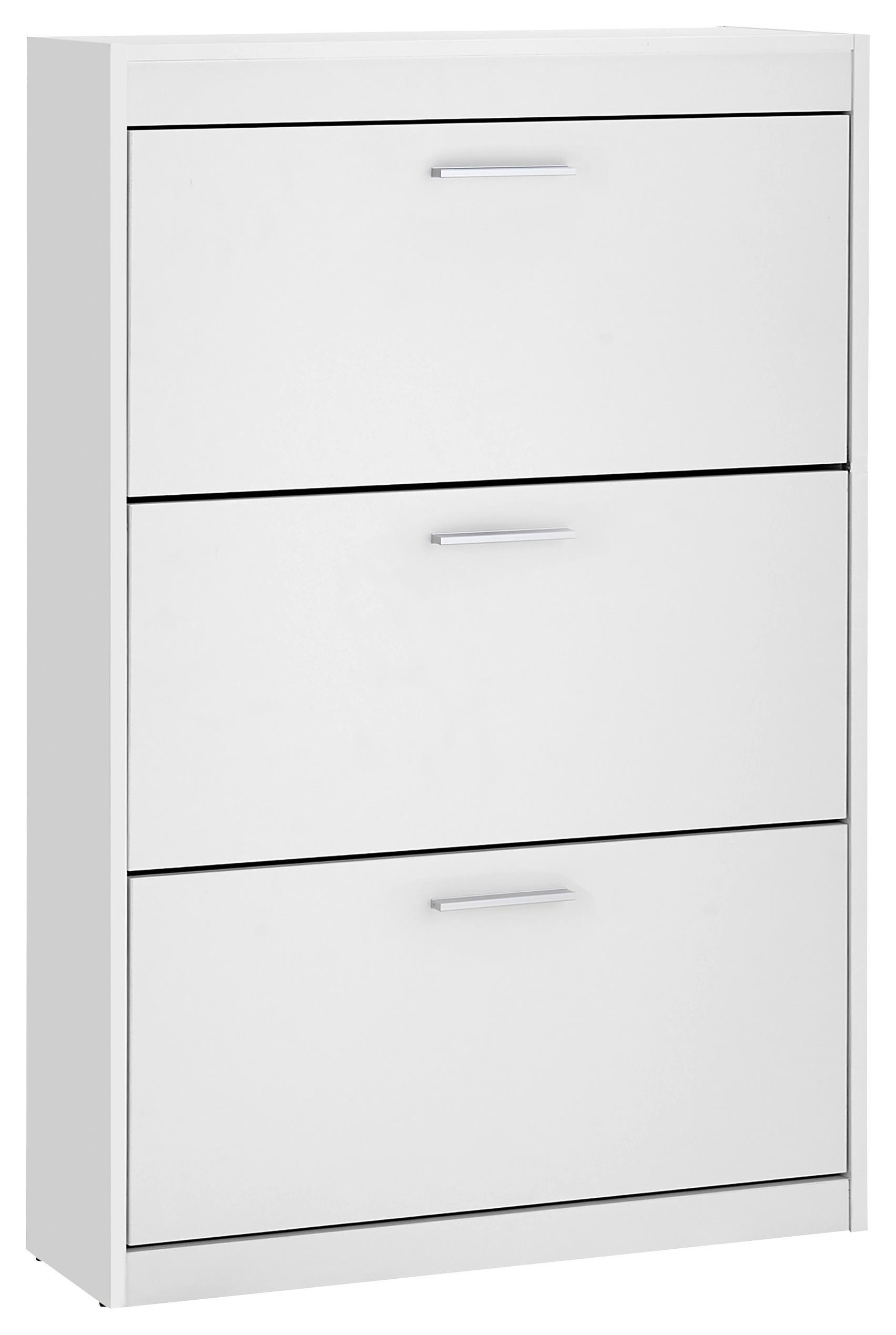 OMARA Z LOPUTAMI ZA ČEVLJE bela - srebrne barve/bela, Basics, umetna masa/leseni material (84/125/26cm) - MID.YOU