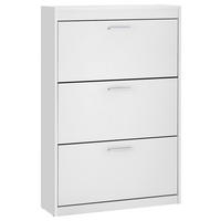 OMARA Z LOPUTAMI ZA ČEVLJE bela - srebrne barve/bela, Basics, umetna masa/leseni material (84/125/26cm) - MID.YOU