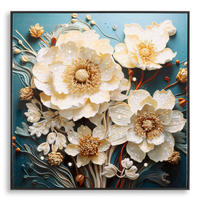 LEINWANDBILD Blumen  - Schwarz, Basics, Holz/Textil (82/82/4cm)