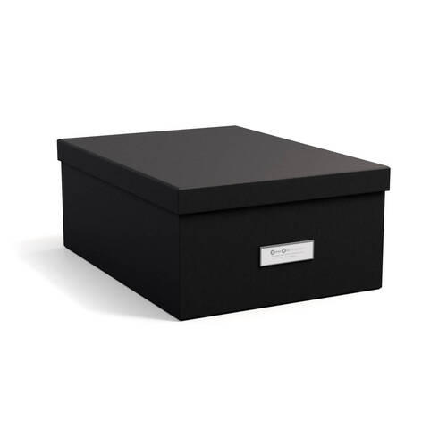 AUFBEWAHRUNGSBOX 34/25/14 cm  - Schwarz, Basics, Karton/Papier (34/25/14cm)
