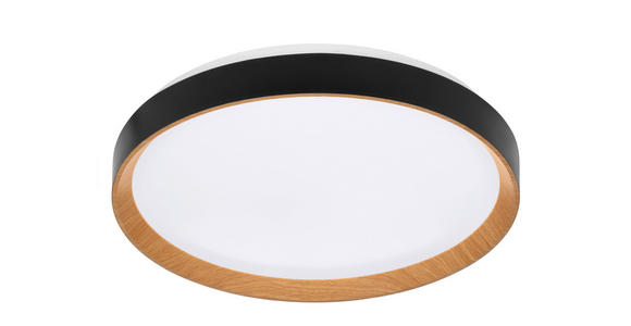 LED-DECKENLEUCHTE 48/8 cm - Schwarz/Sonoma Eiche, Basics, Kunststoff/Metall (48/8cm) - Novel