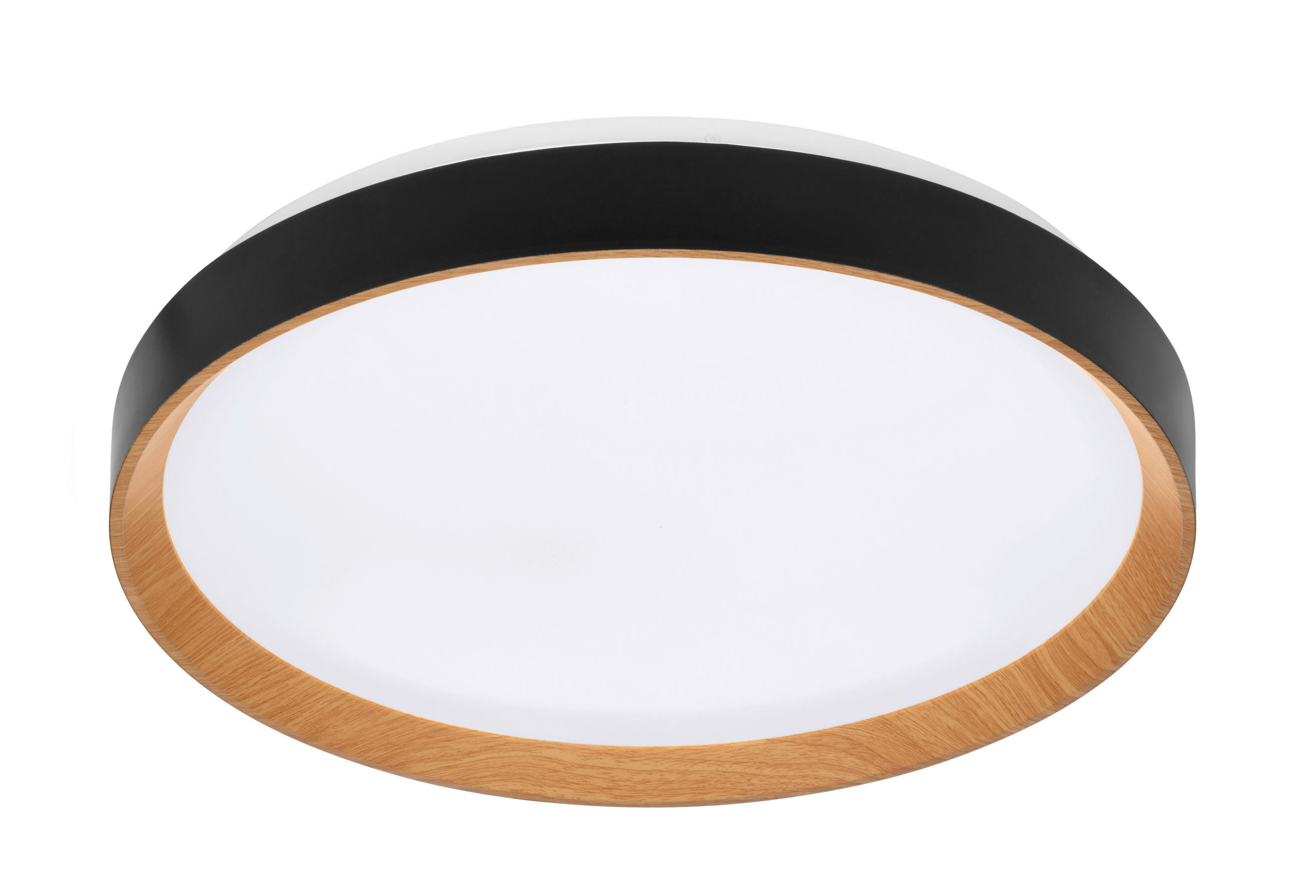 LED-DECKENLEUCHTE Nashville 48/8 cm   - Schwarz/Sonoma Eiche, Basics, Kunststoff/Metall (48/8cm) - Novel