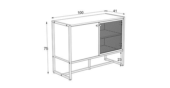 SIDEBOARD 100/75/41 cm in Weiß - Schwarz/Weiß, MODERN, Holzwerkstoff/Metall (100/75/41cm) - Novel