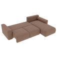 ECKSOFA in Lederlook Taupe  - Taupe/Chromfarben, KONVENTIONELL, Kunststoff/Textil (293/195cm) - Carryhome