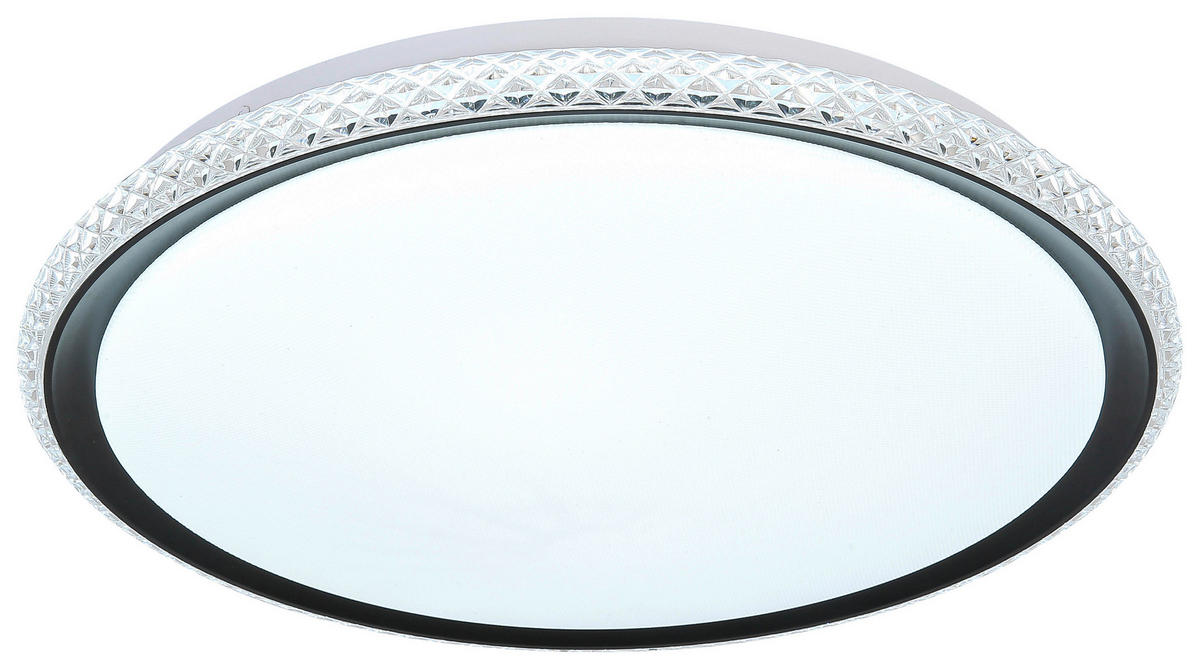 DECKENLEUCHTE  40/6 cm    - Transparent/Schwarz, Trend, Kunststoff/Metall (40/6cm) - Novel