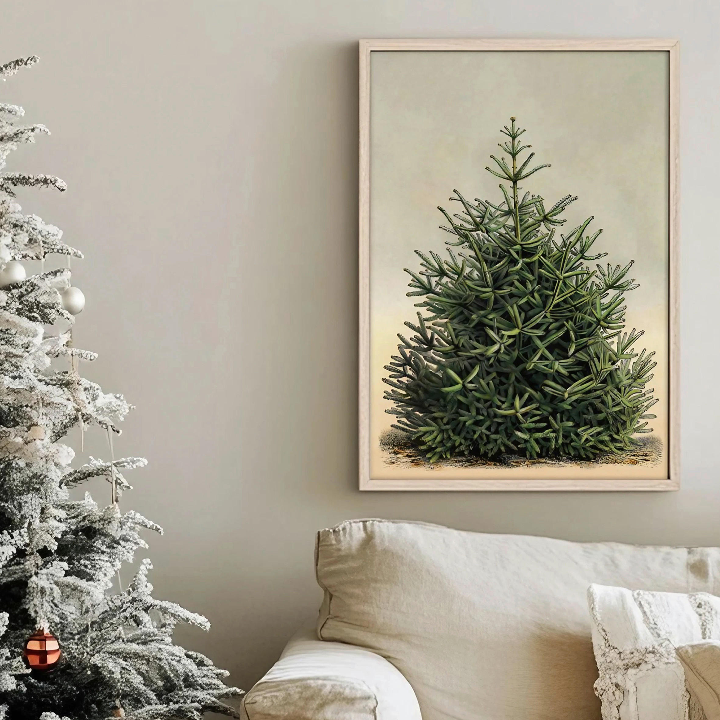 LEINWANDBILD Bäume 33/48/2 cm  - Waldgrün/Salbeigrün, Basics, Holzwerkstoff (33/48/2cm) - X-Mas