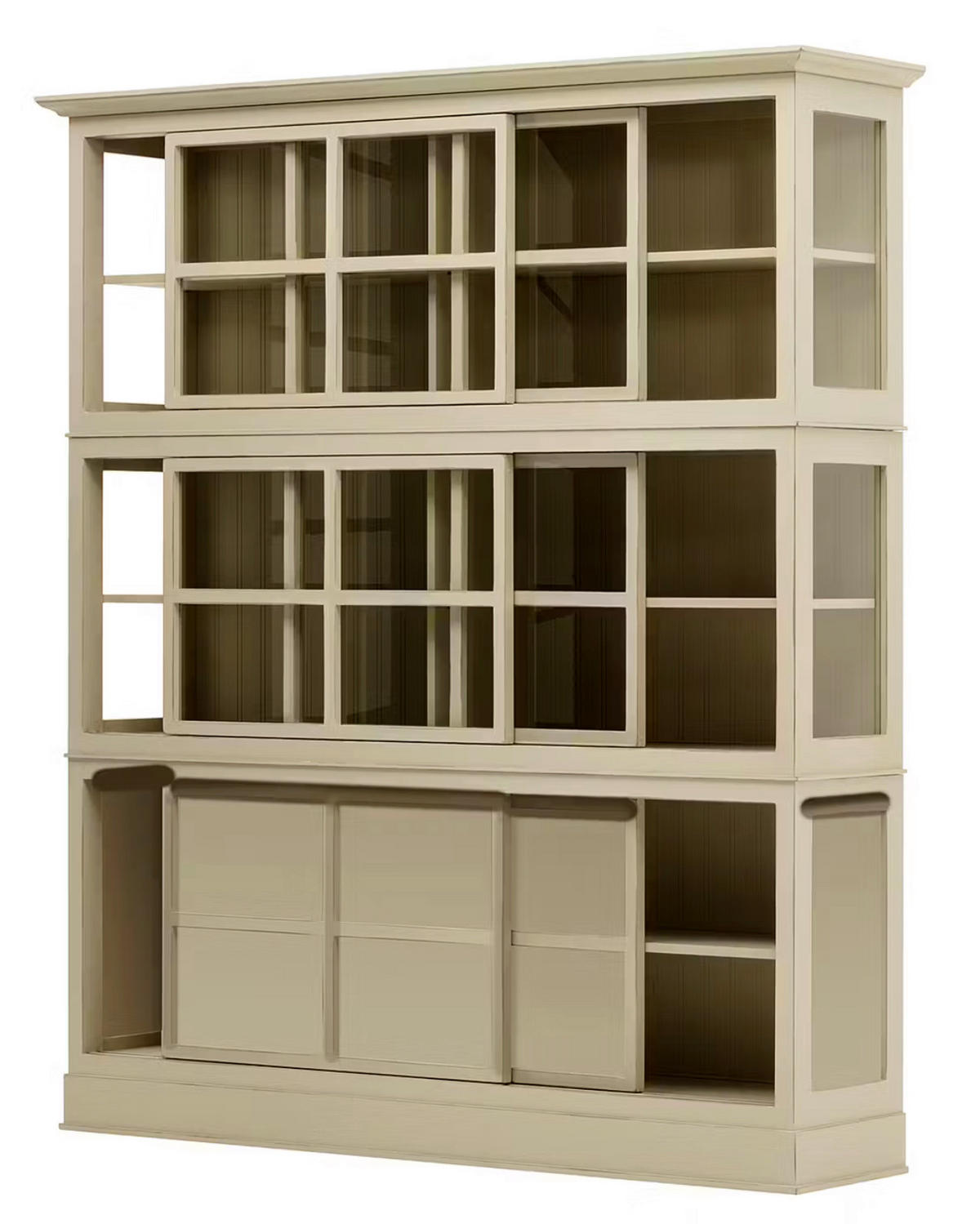HIGHBOARD UrbanClass  in 190,5/219,5/49 cm  - Elfenbein, LIFESTYLE, Glas/Holz (190,5/219,5/49cm) - Livetastic
