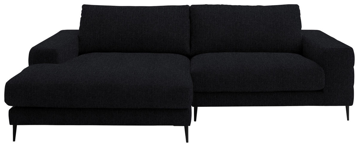 ECKSOFA Flachgewebe Schwarz  - Schwarz, Design, Textil/Metall (177/253cm) - Dieter Knoll