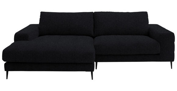 ECKSOFA  in Flachgewebe Schwarz  177/253 cm  - Schwarz, Design, Textil/Metall (177/253cm) - Dieter Knoll