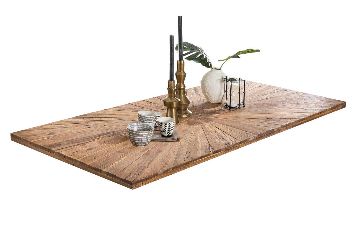 ESSTISCH 180/100/76 cm Echtholz  Holz, Metall rechteckig Naturfarben, Schwarz  - Schwarz/Naturfarben, MODERN, Holz/Metall (180/100/76cm) - MID.YOU