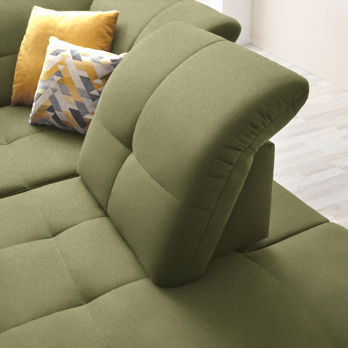 ECKSOFA in Chenille Olivgrün  310/240 cm  - Schwarz/Olivgrün, Design, Textil/Metall (310/240cm) - Xora