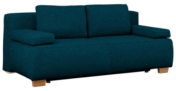 BOXSPRINGSOFA in Webstoff Petrol - Petrol/Naturfarben, MODERN, Holz/Textil (205/93/108cm) - Venda
