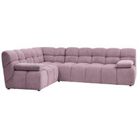 ECKSOFA Mauve Cord Rücken echt  - Mauve/Schwarz, KONVENTIONELL, Kunststoff/Textil (195/265cm) - Tom Tailor