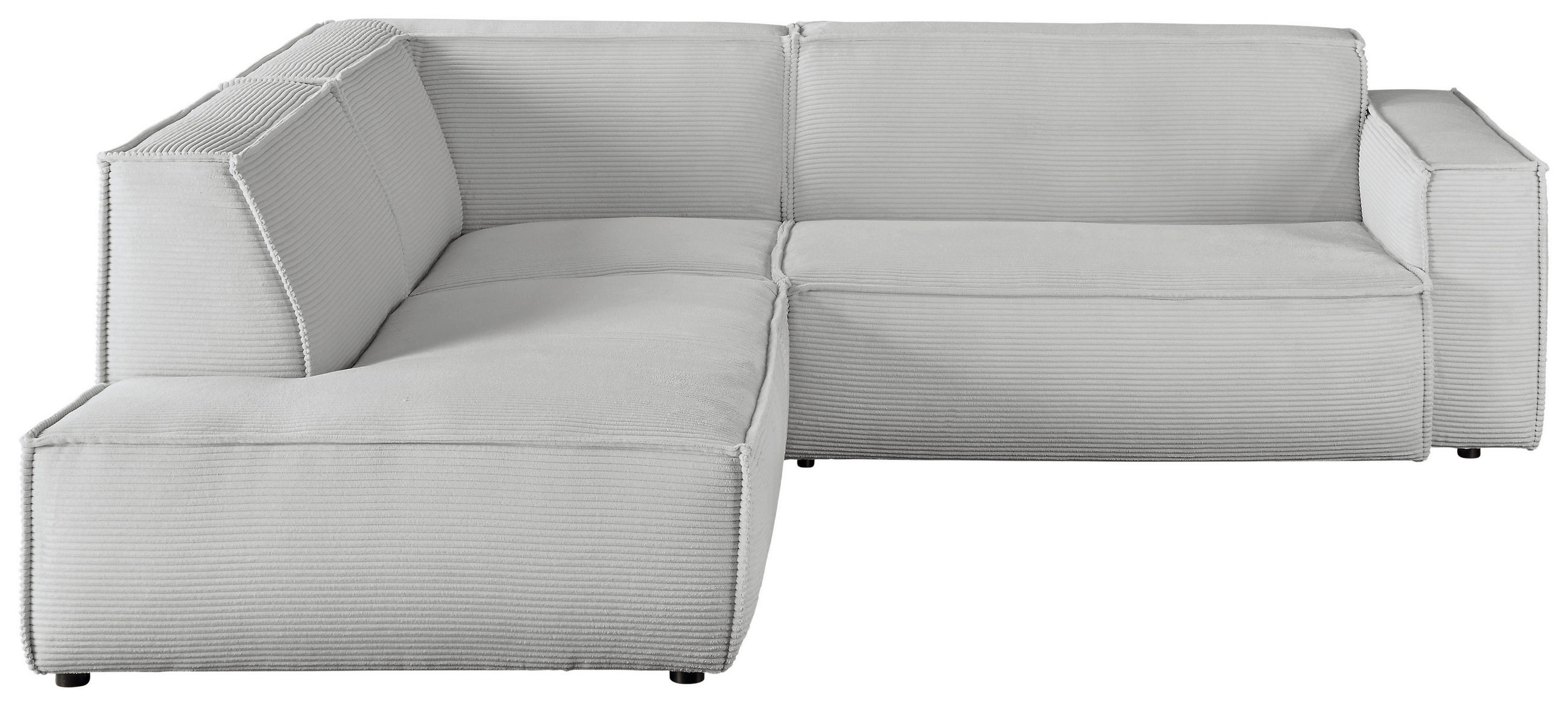 ECKSOFA Cord Grau  - Schwarz/Grau, Konventionell, Kunststoff/Textil (224/254cm) - Hom`in